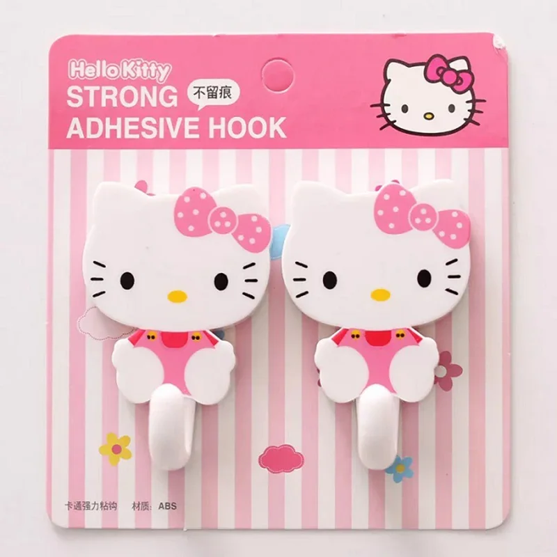 2 шт. Sanrio Hello Kitty прочные самоклеящиеся крючки вешалка для хранения ключей кухня