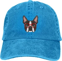 denim cap boston terrier dog baseball dad cap classic washed 100 cotton adjustable casual sports for men women hat