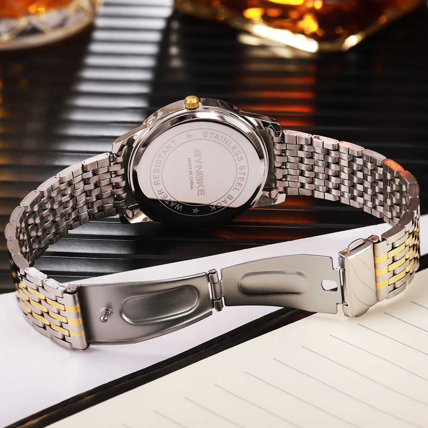 Часы наручные SYNOKE Мужские кварцевые брендовые водонепроницаемые с датой из