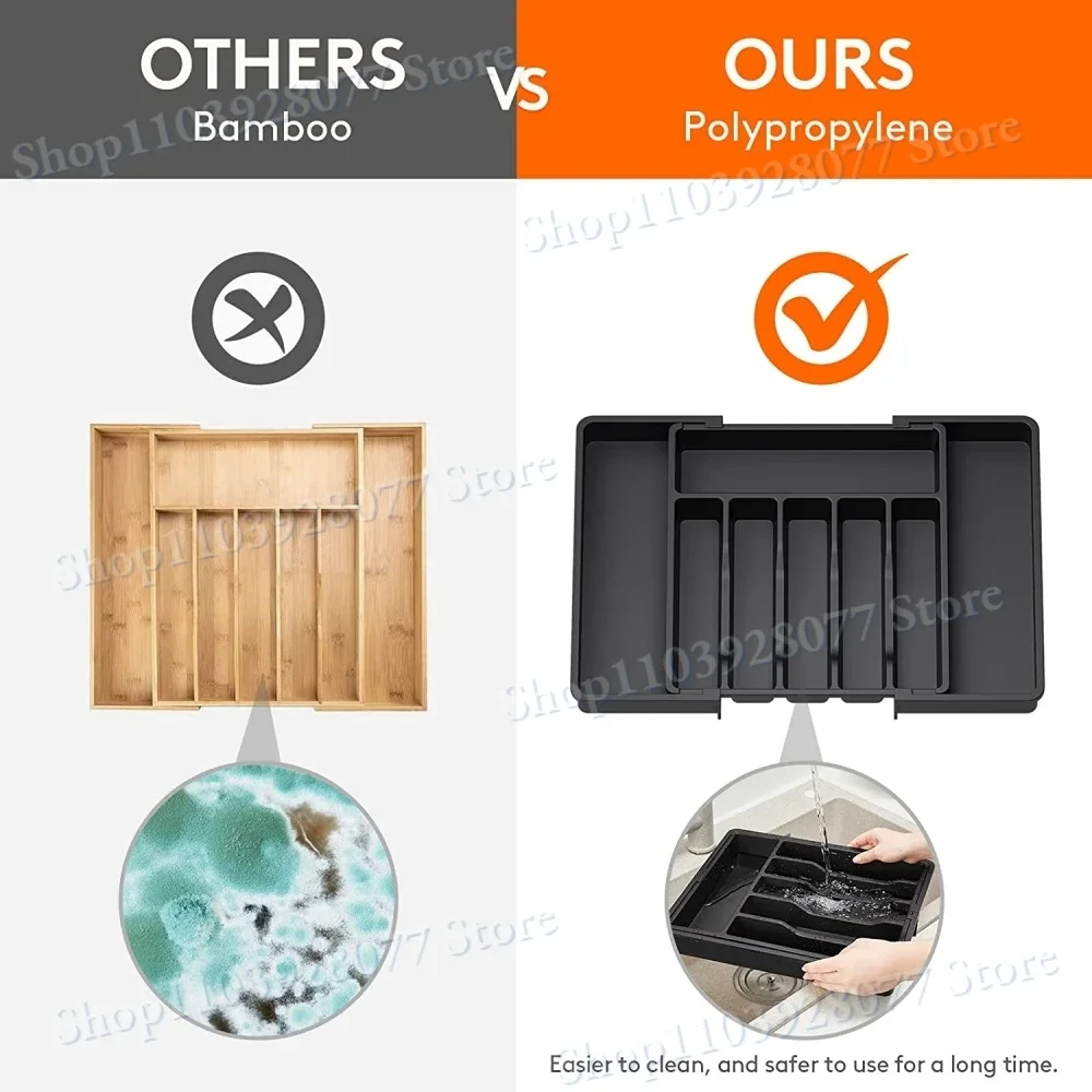 Кухонный ящик поднос для хранения столовых приборов расширяемый органайзер