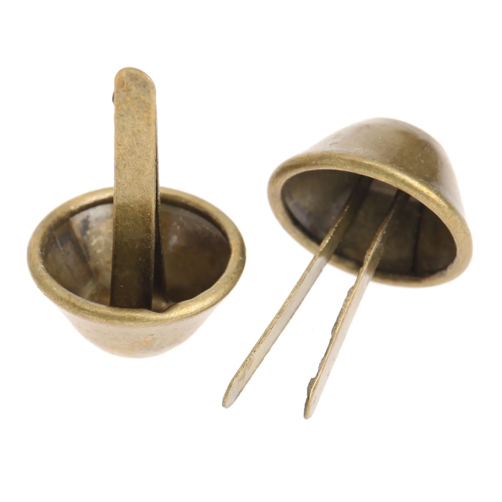 

100pcs Brass Nails 15mm Bucket Tacks Double Feet Pins 2-feet Studs Iron Antique Furniture Decorative Jewelry Box Nail Bags