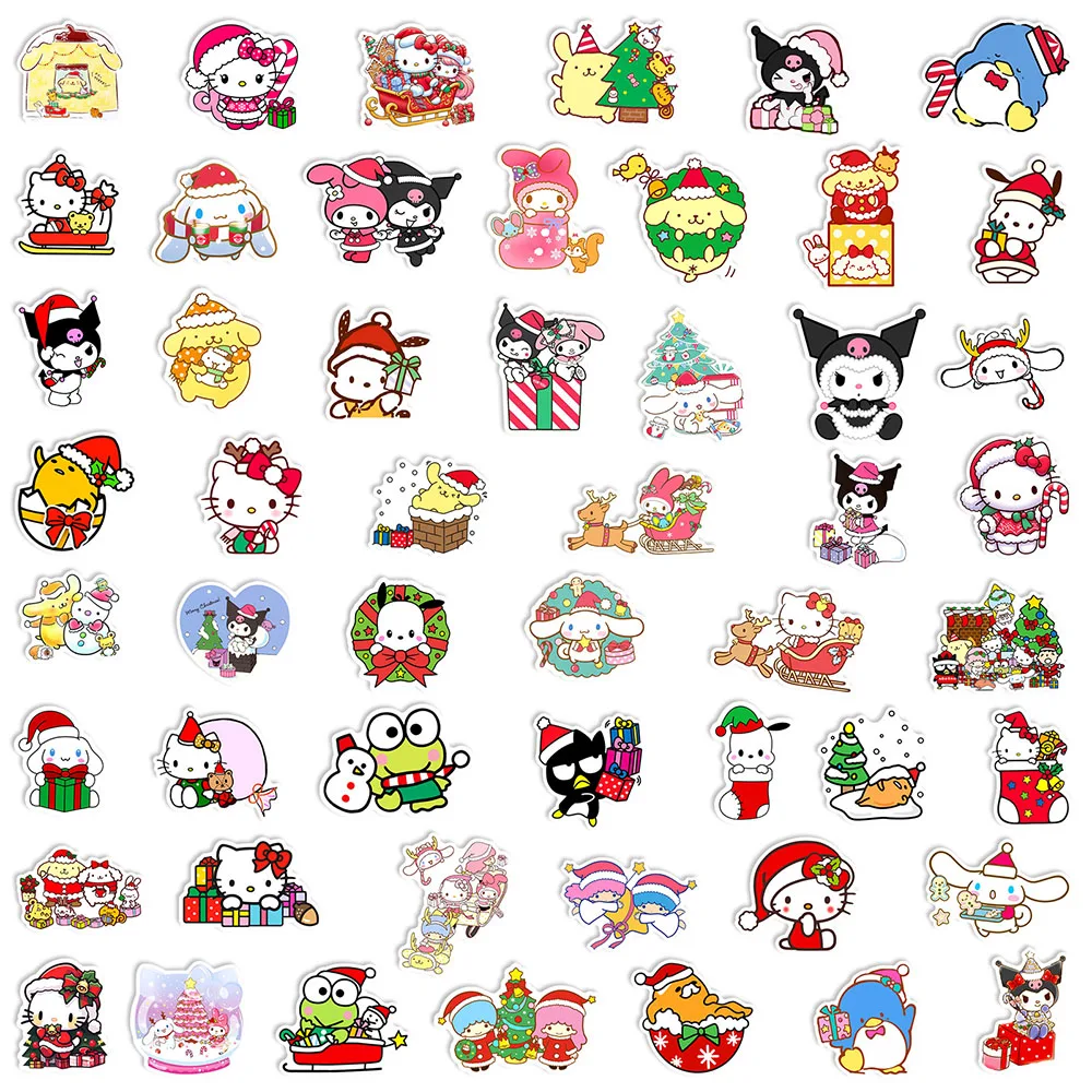 10/30/50 шт. милые рождественские наклейки Sanrio детские игрушки забавные Hello Kitty