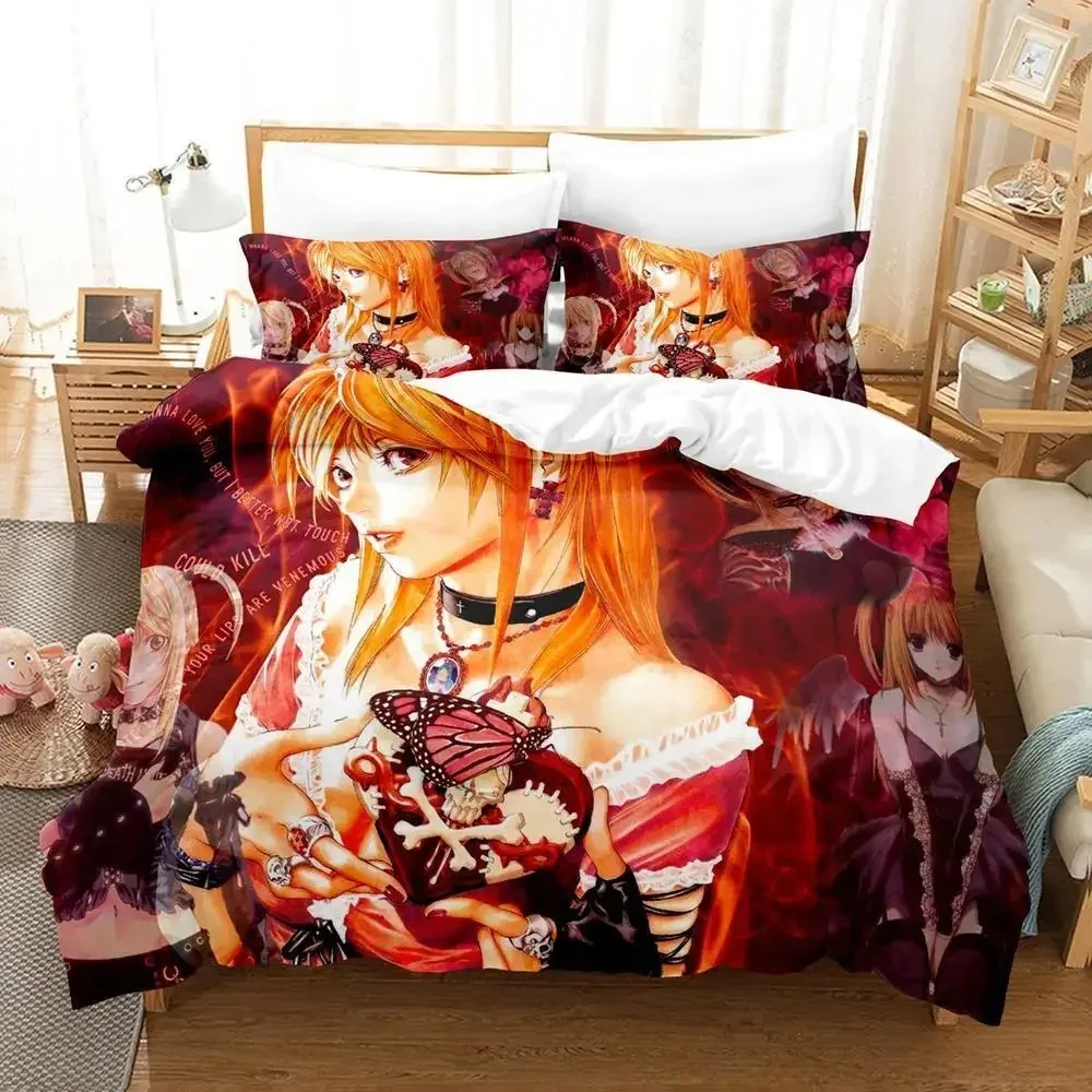 Фото 2024 New Death Note Misa Misa Bedding Set Single Twin Full Queen King Size Bed Set Adult Kid Bedroom Duvet cover Sets Anime Bed №5