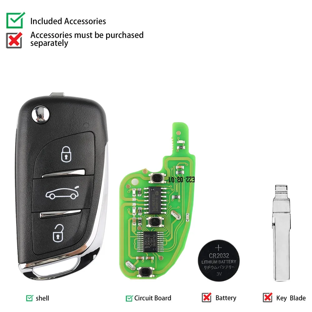 5 шт./лот XHORSE XNDS00EN Универсальный дистанционный ключ для VW DS Тип дистанционного