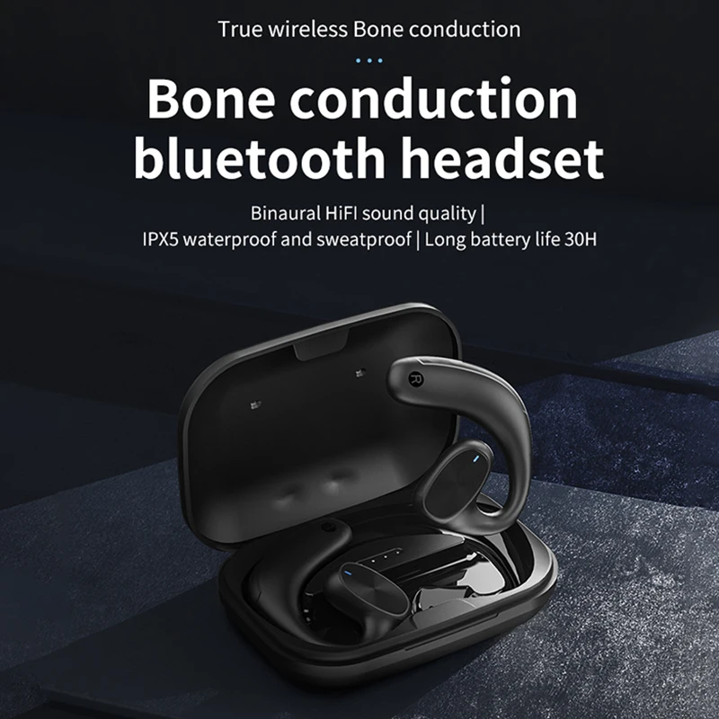 

TWS-стереонаушники с открытым ухом для бега, Bluetooth-наушники с воздушной проводимостью, качественный звук, беспроводные наушники для спорта на...