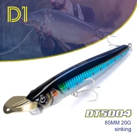 d1 wtd top water lure metal lip sinking popper 85mm 20g 23g 70mm 13g long casting freshwater artificial bait for fishing bass