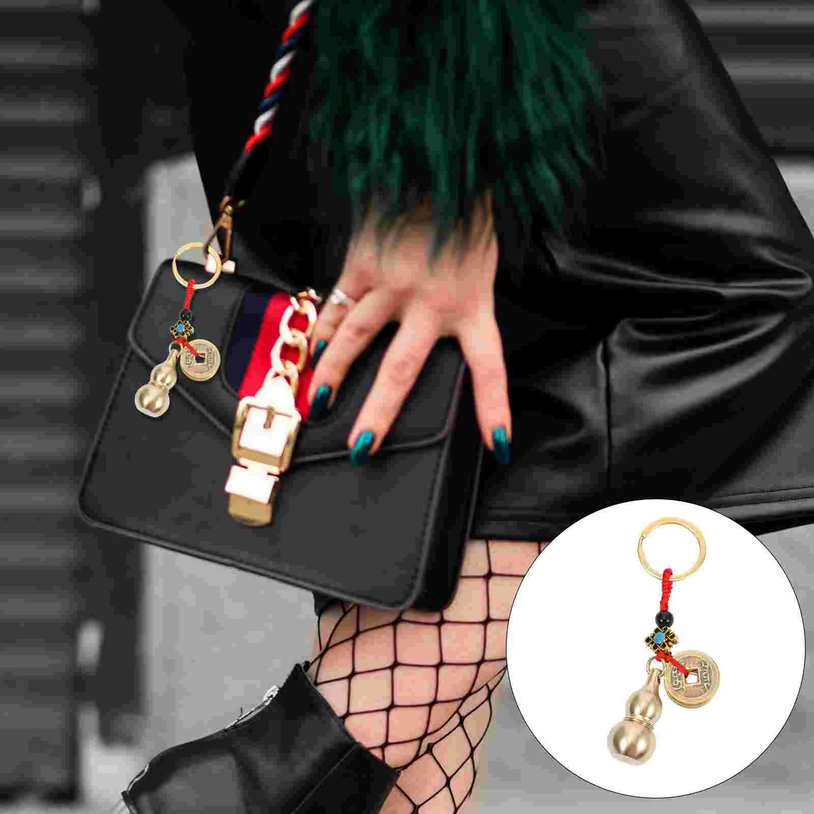 

Chain Key Pendant Chinese Gourd Key Ring Travel Keychain Keychain Pendant Chinese Coin Keychain Calabash Keychain Car Key Chain