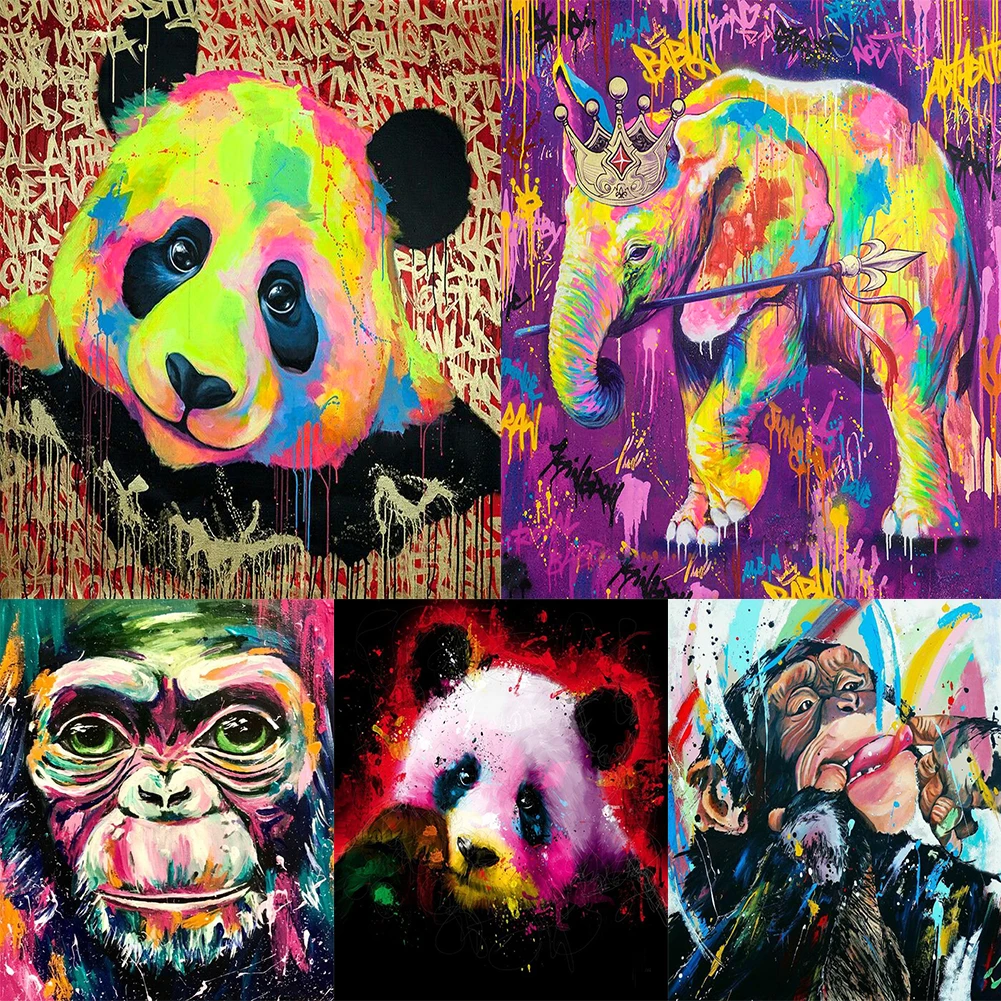 

40×50CM DIY Painting By Numbers Animal Series Picture Colouring Zero Basis Hand Painted Oil Painting Home Decor