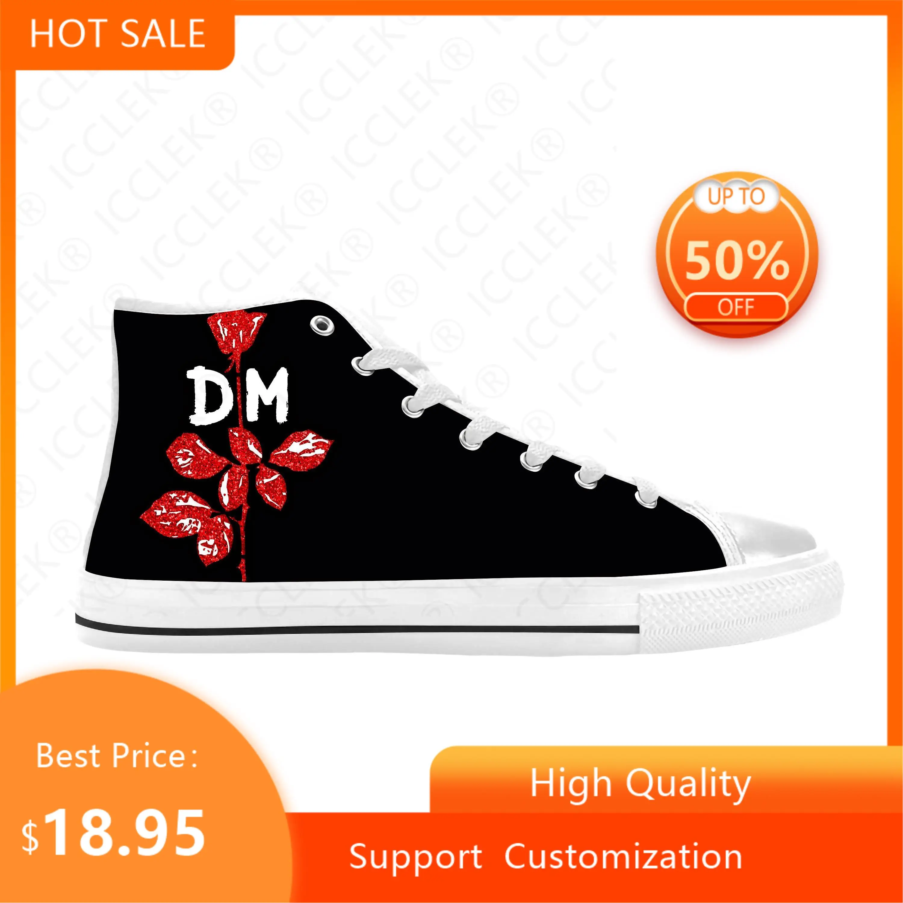

Modes Electronic Rock Music Band Singer Depeche Casual Cloth Shoes High Top Comfortable Breathable 3D Print Men Women Sneakers