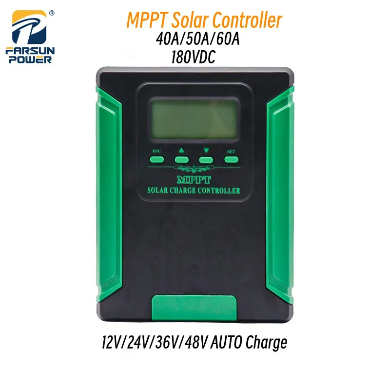 

Mppt 40A 50A 60A Solar Charge Controller PV 180V Charger For 12v 24v 36v 48v Lead Acid Lithium Battery Solar Panel Regulator
