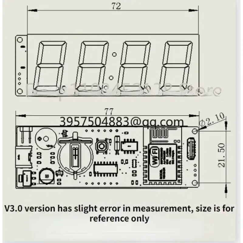 Часы WIFI служба времени NTP автоматическая синхронизация 0 8-дюймовый цифровой