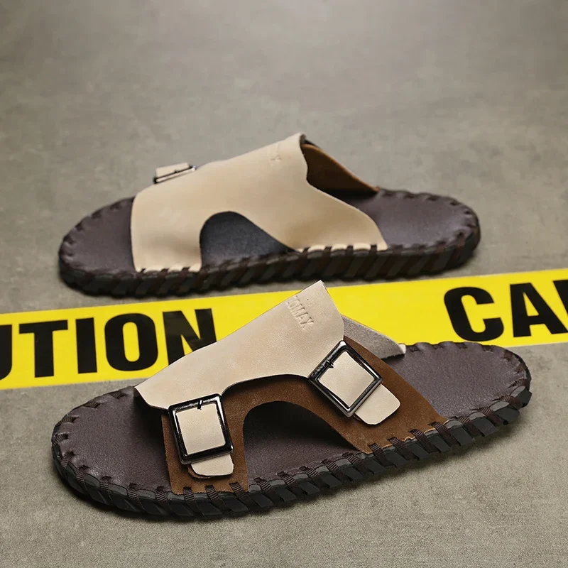 Летние мужские тапочки повседневные сандалии уличная пляжная обувь шлепанцы