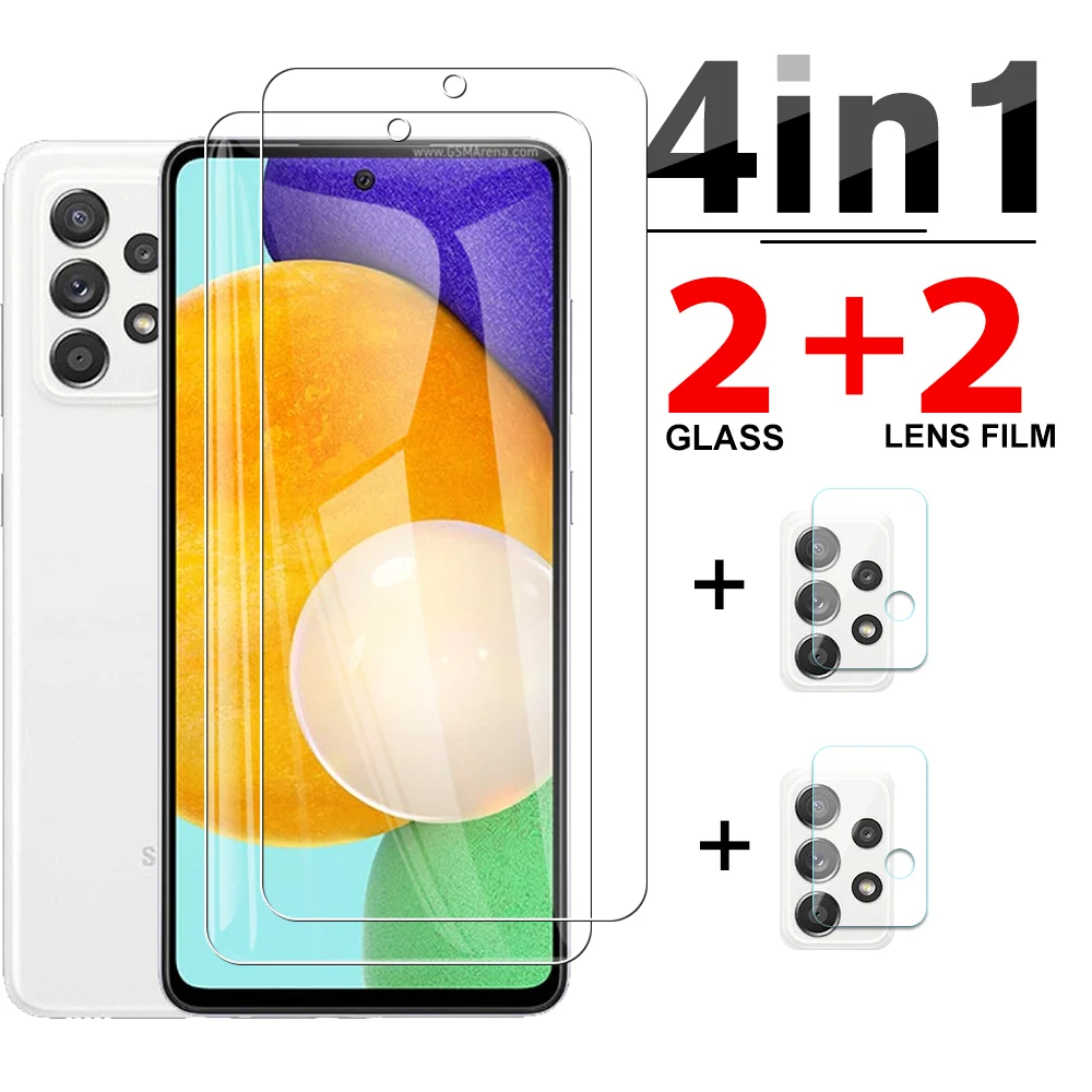 

4in1 Full Cover HD Tempered Glass For Samsung Galaxy A52 4G Camera Screen Protectors For Samung GalaxyA52s 6.5Inch Glass Film 9h