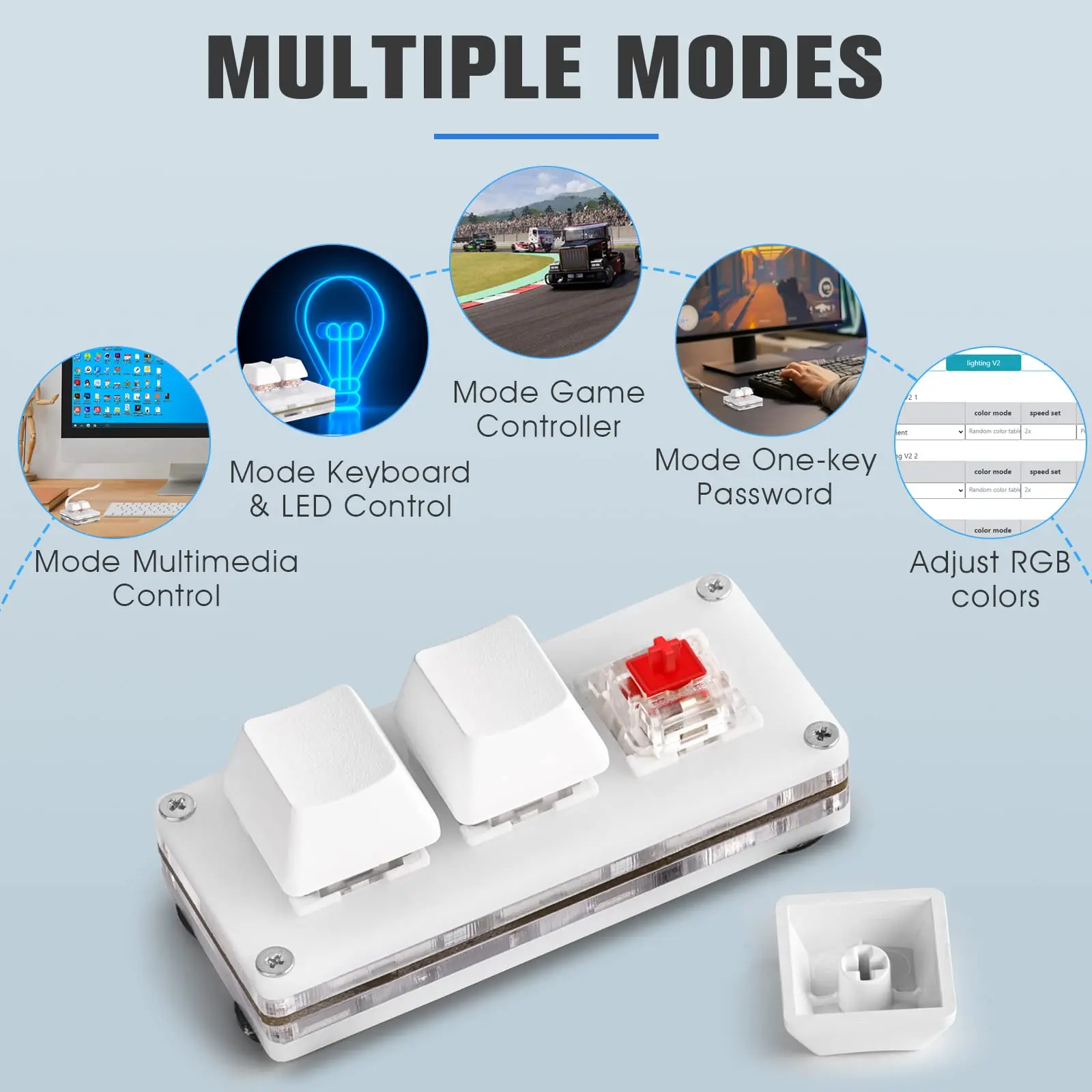 

RGB программируемая макро-клавиатура, 3 клавиши, мультимедийная игровая клавиатура OSU, копировальная паста для механической клавиатуры Photoshop ...