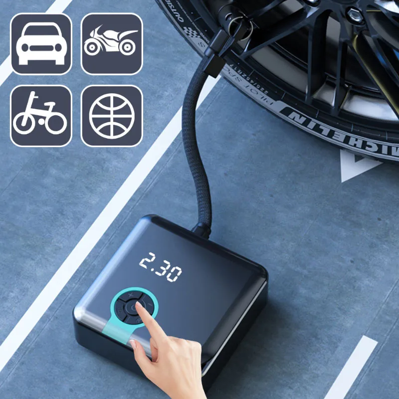 Воздушный насос для автомобильных шин с цифровым дисплеем портативный воздушный
