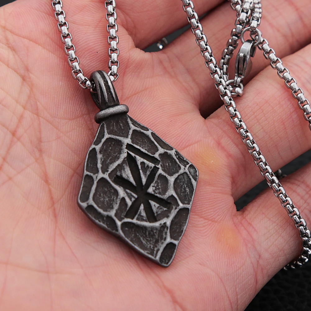 Винтажная Мужская цепь в стиле викингов Байкерский Амулет из нержавеющей стали
