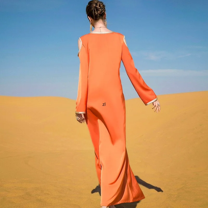 Ramadan Dubai Abaya Kaftan Muslim Women Maxi Dress Islam Clothing Eid Mubarak Party Dresses Caftan Marocain Abayas Robe Femme
