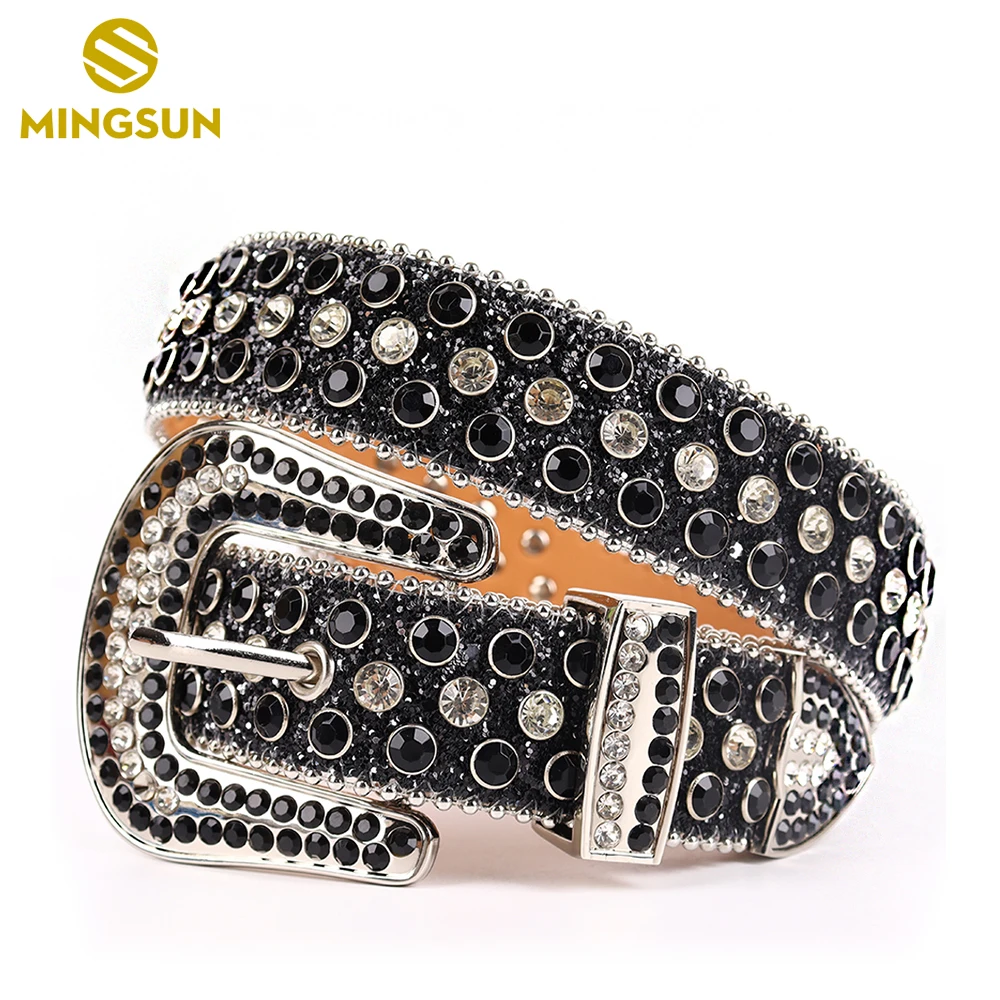 Ремень Стразы для женщин и мужчин ремень из коровьей кожи с шипами в ковбойском