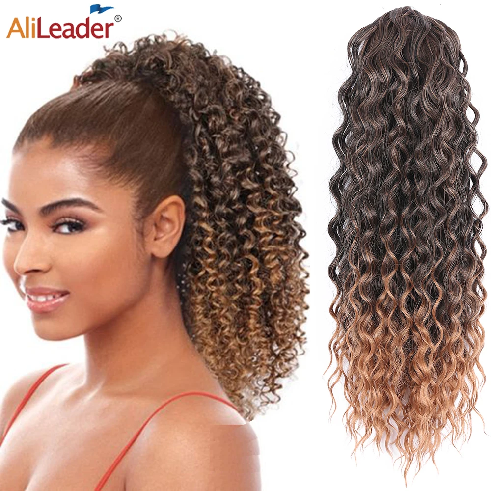 

Fashion Afro Curly Ponytail Hair Extension Natural Synthetic Ponytail Kinky Curly Ponytail Clip-in Hairpiece 16" 22" Hair Tails