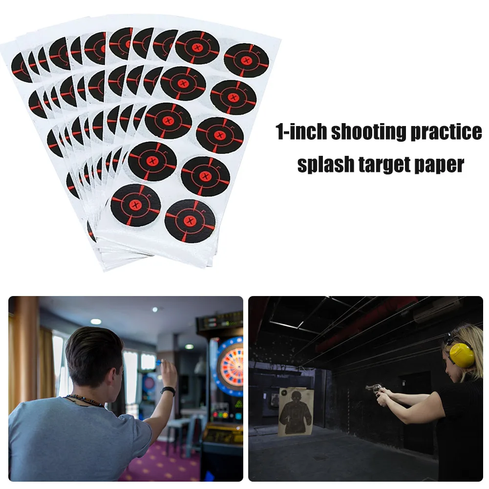 

100pcs 1 inch Fluorescent Dartboard Bow Arrow Darts Paper Practice Target Papers