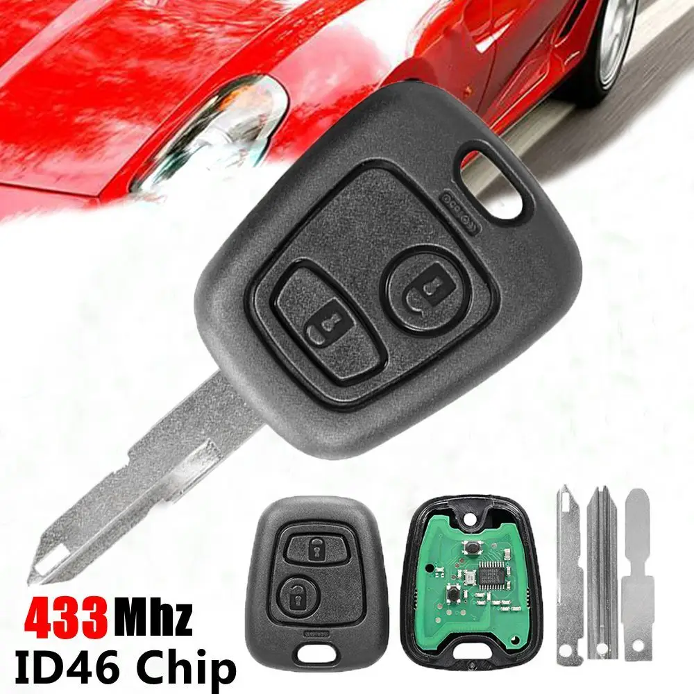 

Portable Auto Parts & Accessories 2 Buttons 433MHz With ID46 Chip Remote Key fob Remote Car Key Keyless