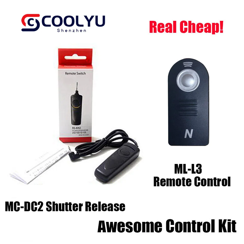 

MC-DC2 Shutter Release+ML-L3 Selfie Infrared Wireless Remote Control for Nikon D600 D610 D7100 D7000 D90 D5200 D5100 D5000 D3200