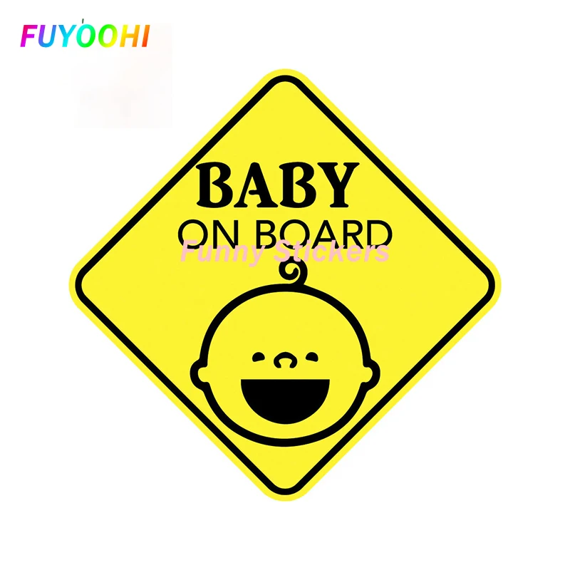 

FUYOOHI Exterior/Protection Funny Stickers Baby on Board Sunscreen Creative Decals Simple Caravan Motorcycle Decor Car Styling