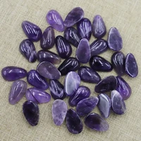 2012mm natural stone water droplets shaped amethyst ornament charms diy crystal necklaces bracelets ring inlaid wholesale 24pcs