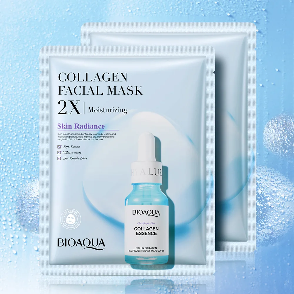 

BIOAQUA Collagen Centella Asiatica Facial Mask Hyaluronic Acid Vitamin C Moisturizing Whitening Anti-Aging Oil-Control Face Care