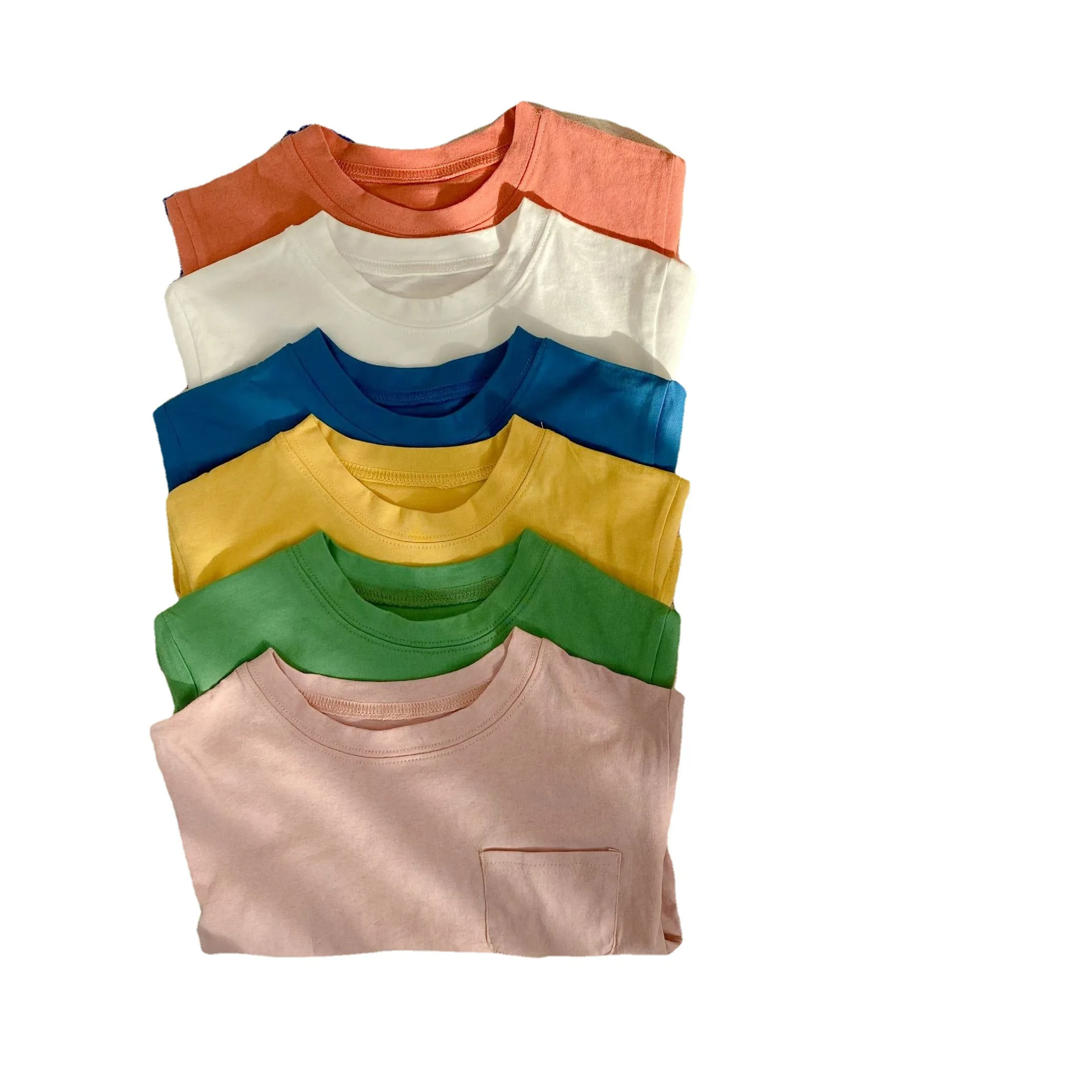 RiniLucia Kids Clothes New Arrival 2022 Summer 6 Color Cotton Soft Toddler Girls BoysLong Sleeve Brief Casual T-Shirt Unisex