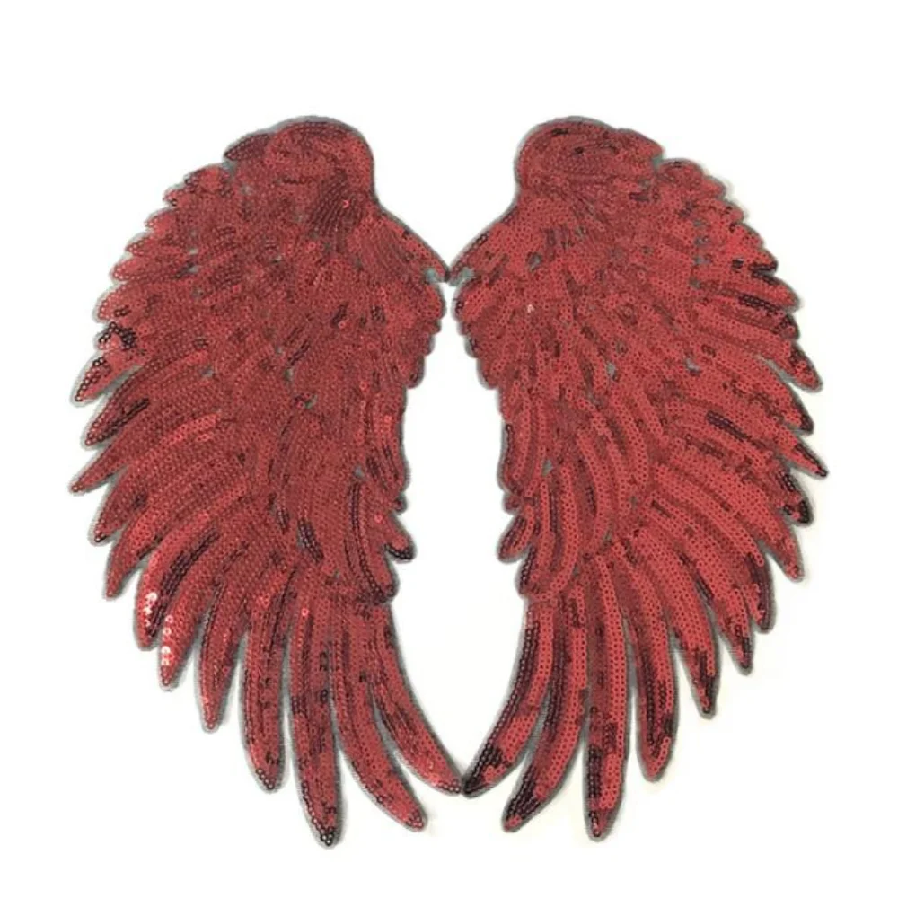 

Colorful Wings Embroidered Cloth DIY Bead Accessories Clothing Hot Paste Sequin Patch Decorative Chapter with Adhesive