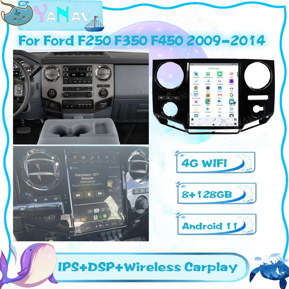 

128 ГБ Автомобильный Android блок для Ford F250 F350 F450 F650 2009-2014 GPS-навигация мультимедийный плеер автомобильное радио стерео двойная система