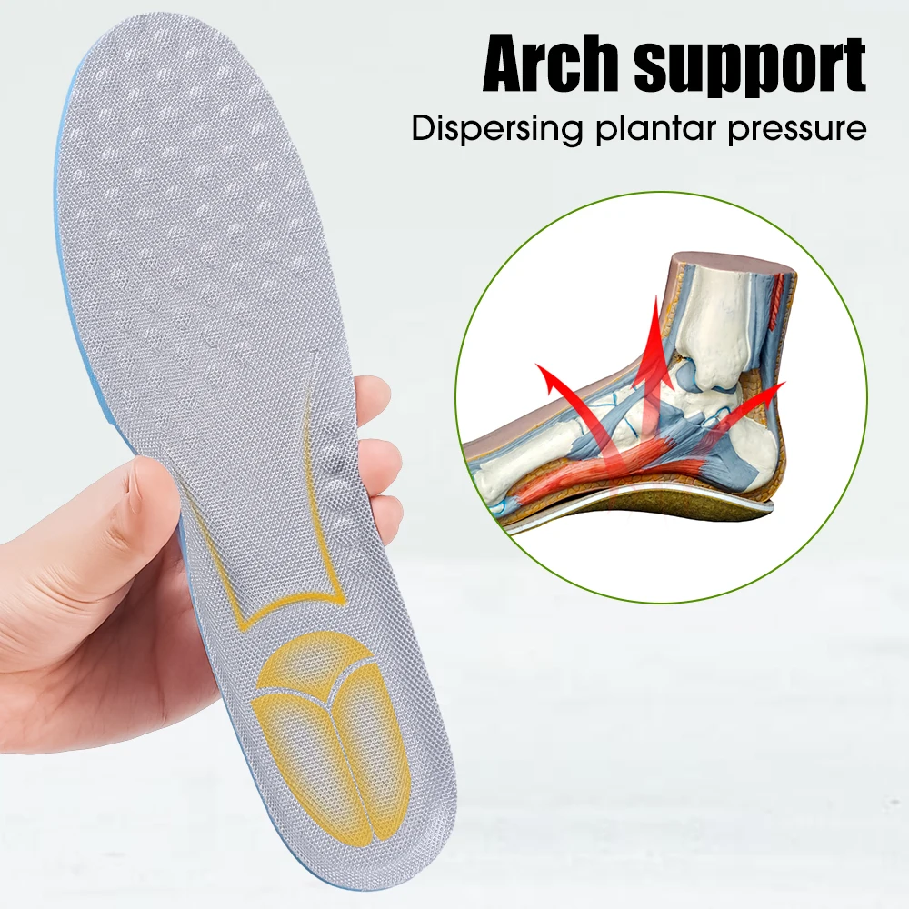 4PCS Memory Foam Insoles for Shoes Sole Deodorant Breathable Cushion Running Insoles for Feet Man Women Orthopedic Insoles