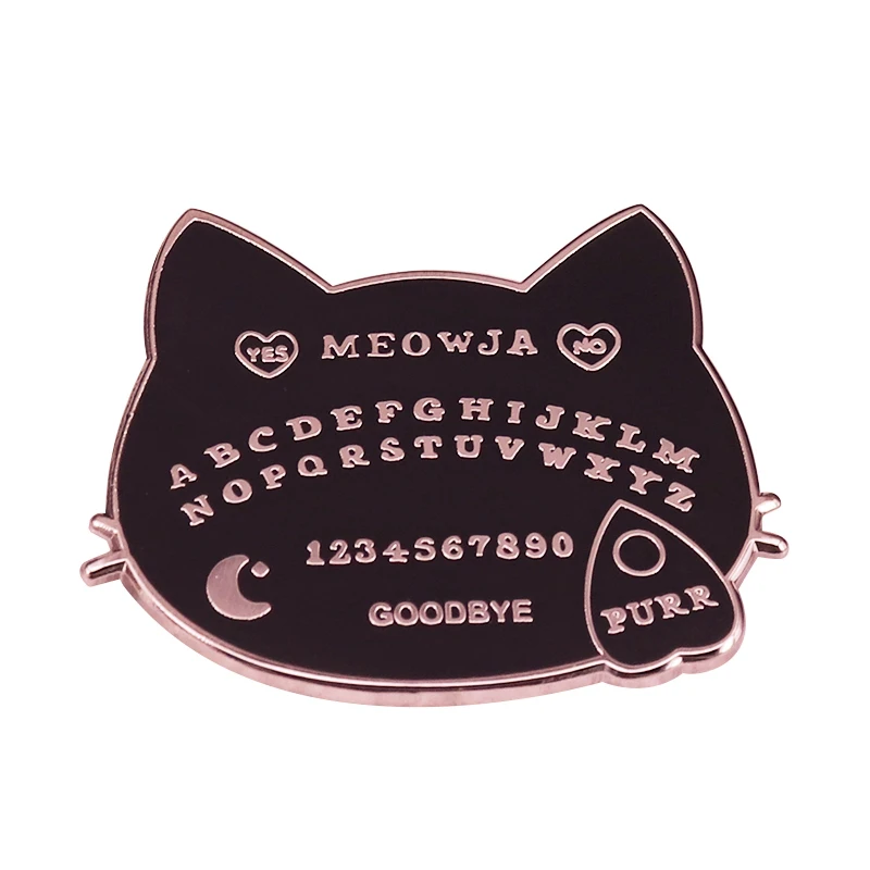 

Cat Ouija Board Planchette Brooch Metal Badge Lapel Pin Jacket Jeans Fashion Jewelry Accessories Gift