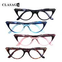 clasaga cat eye reading glasses spring hinges men and women hd readers diopter 0600