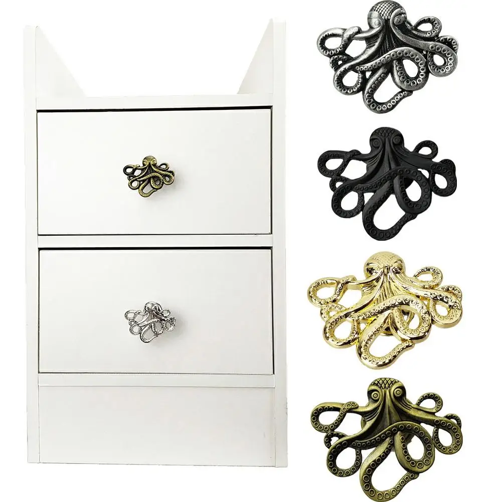 

Creative Animal Shape Furniture Handle Octopus Shape Zinc Alloy Cabinet Door Handle Retro Dresser Drawer Knobs Home Handle Decor