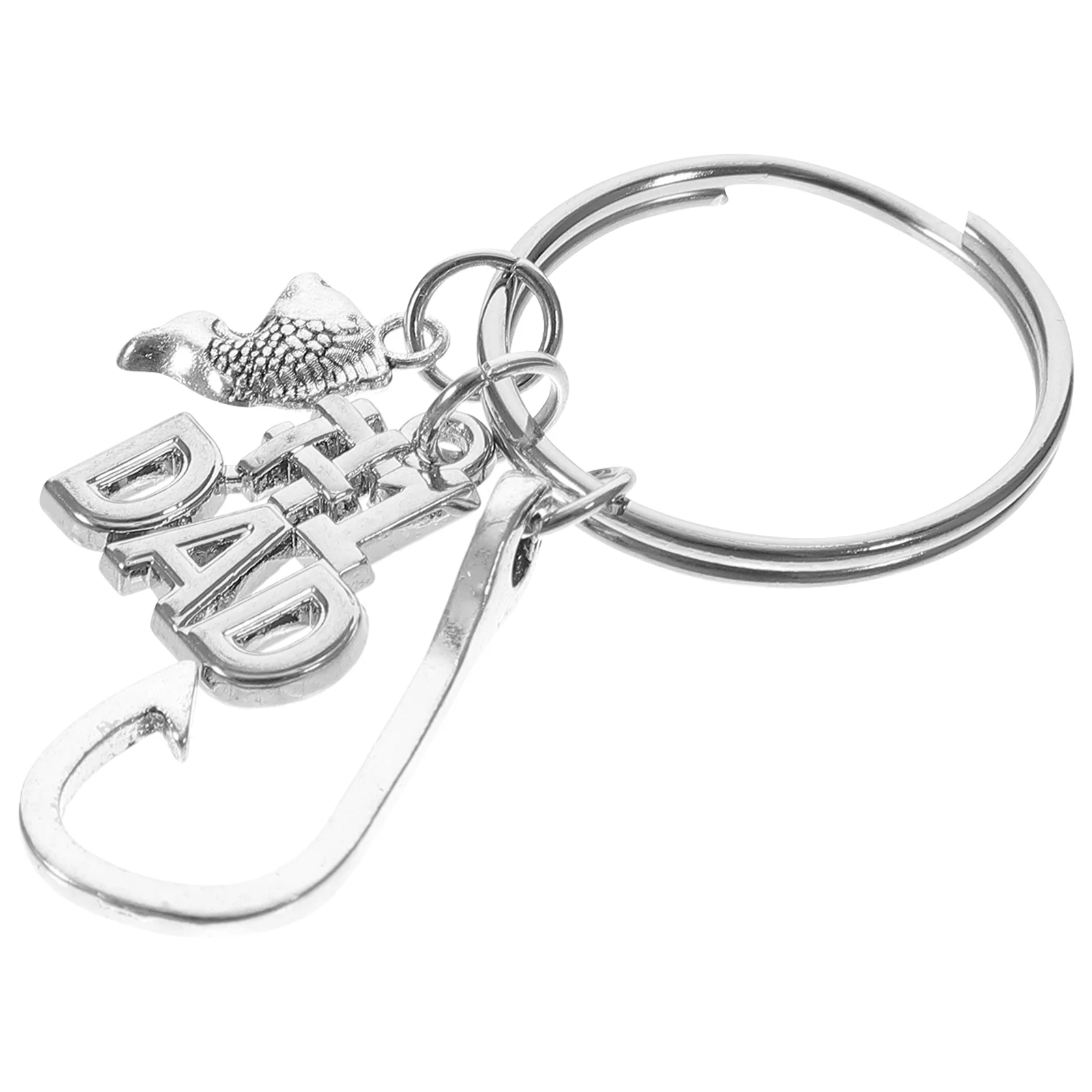 

Fishhook Keychain Dad Birthday Ring Decoration Backpacks Father's Ornament Gift Fisherman Pendant Keychains Accessory Bait Bag