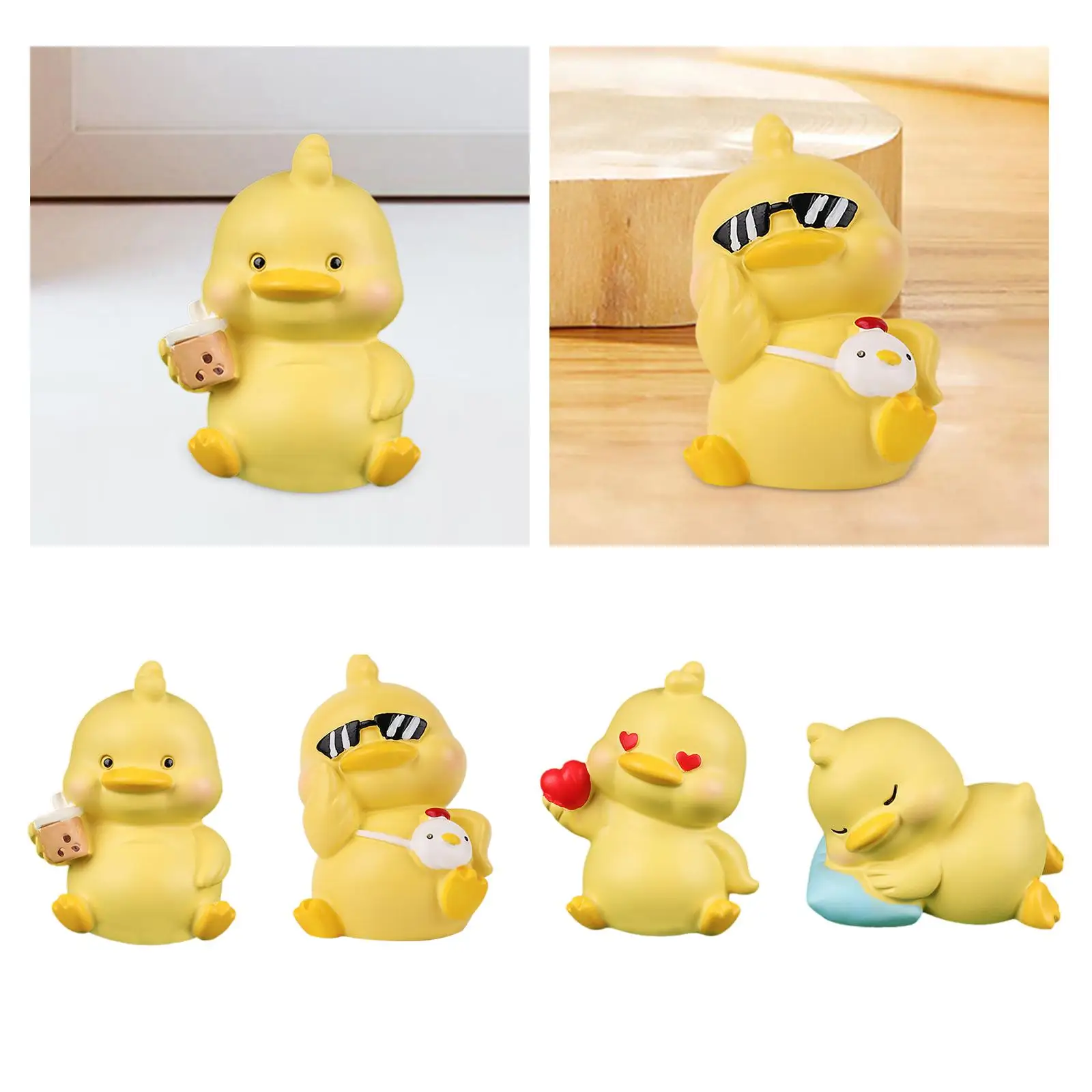 Статуэтка из смолы Настольная миниатюрная статуэтка маленькая утка фотография