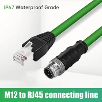 m12 to rj45 network cable connector m12 4 pin d type coding to rj45 wire aviation plug industrial camera sensor drag chain line