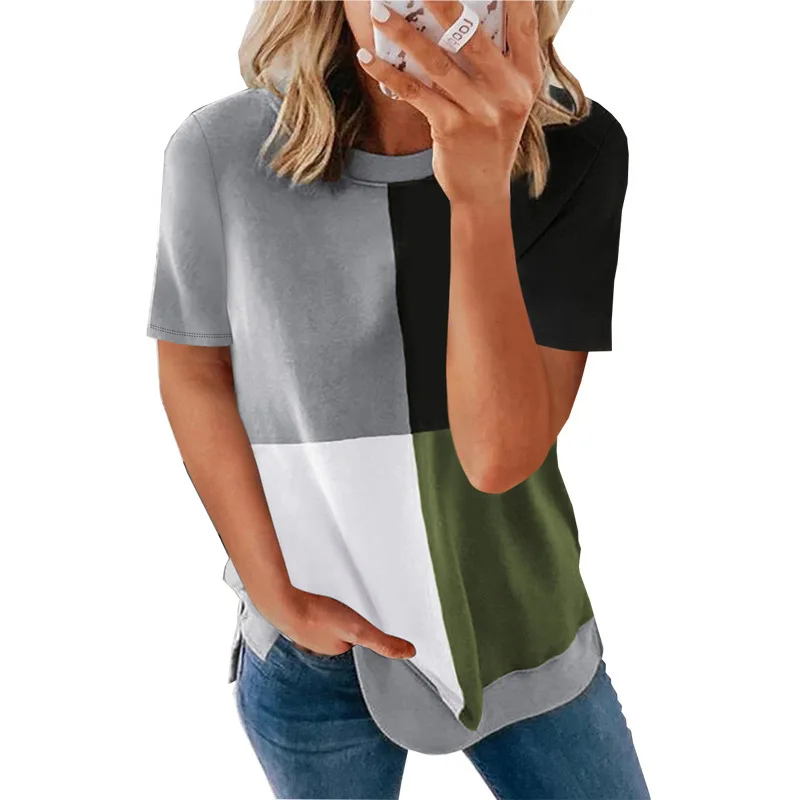 

2022 new high quality girls short sleeves cotton t shirt qun29