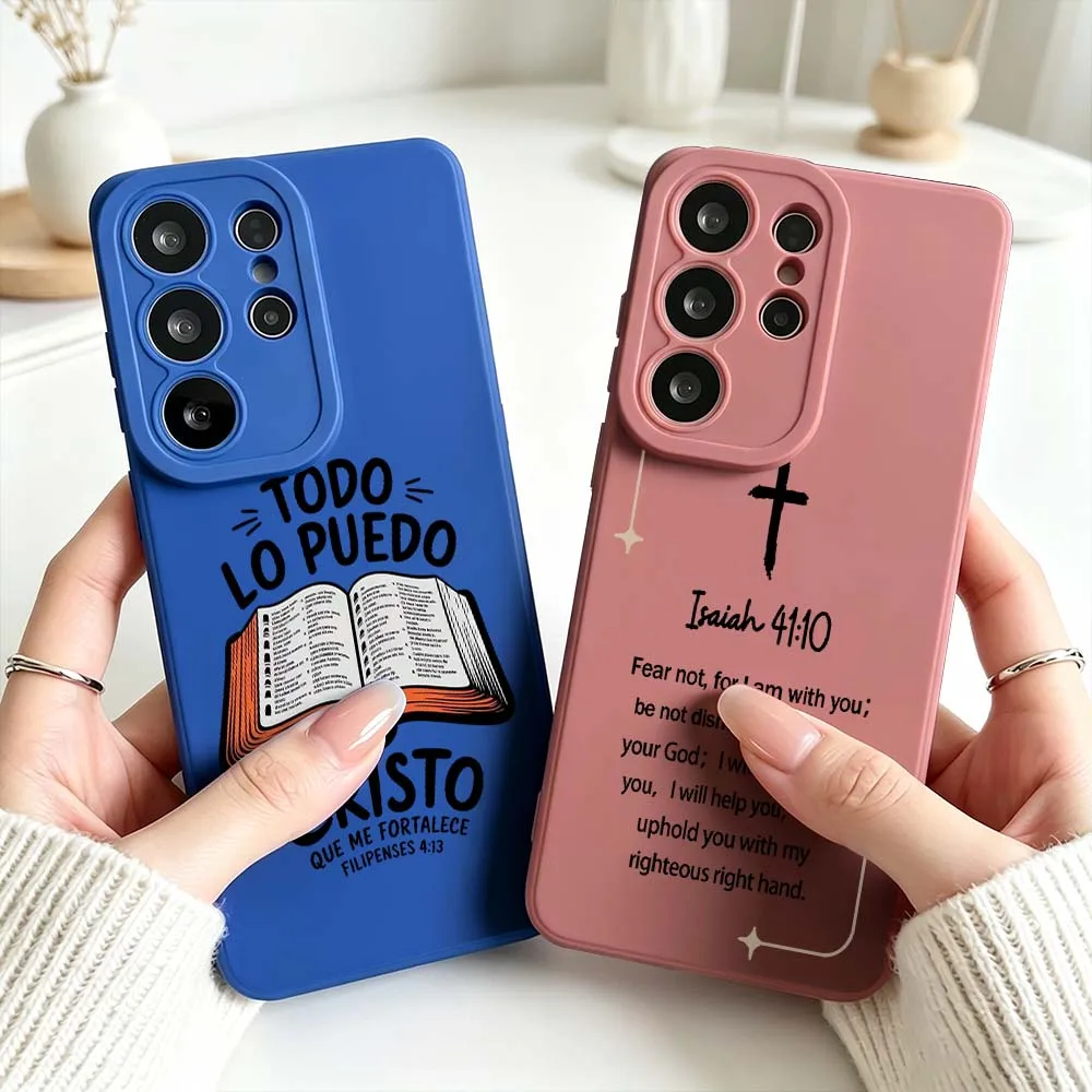Фото Силиконовый чехол с рисунком христианской Библии для Samsung Galaxy S26 S25 S24 S23 S22 S21 Ultra Plus FE, мягкий чехол для телефона №2