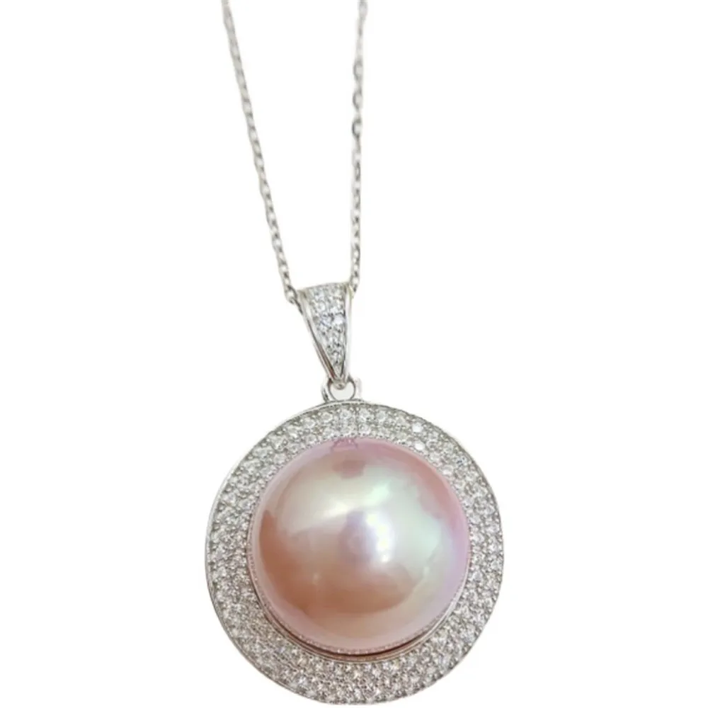 S925 Sterling Silver Pearl Pendant Settings Blank/Base For DIY Pendant Jewelry Making Accessories Suitable for 12-13mm Bead