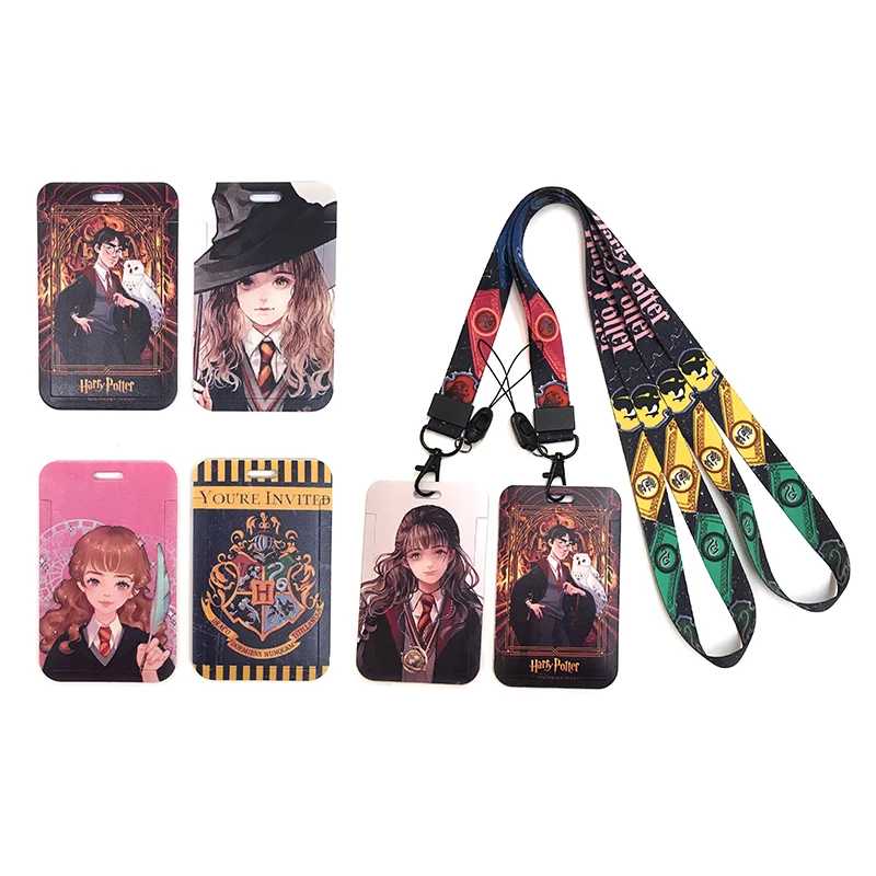 

Student Cartoon Credential Holder Keychains Neck Lanyard For Pass Card Anime Credit Card Holder Keychain Straps Key Ring