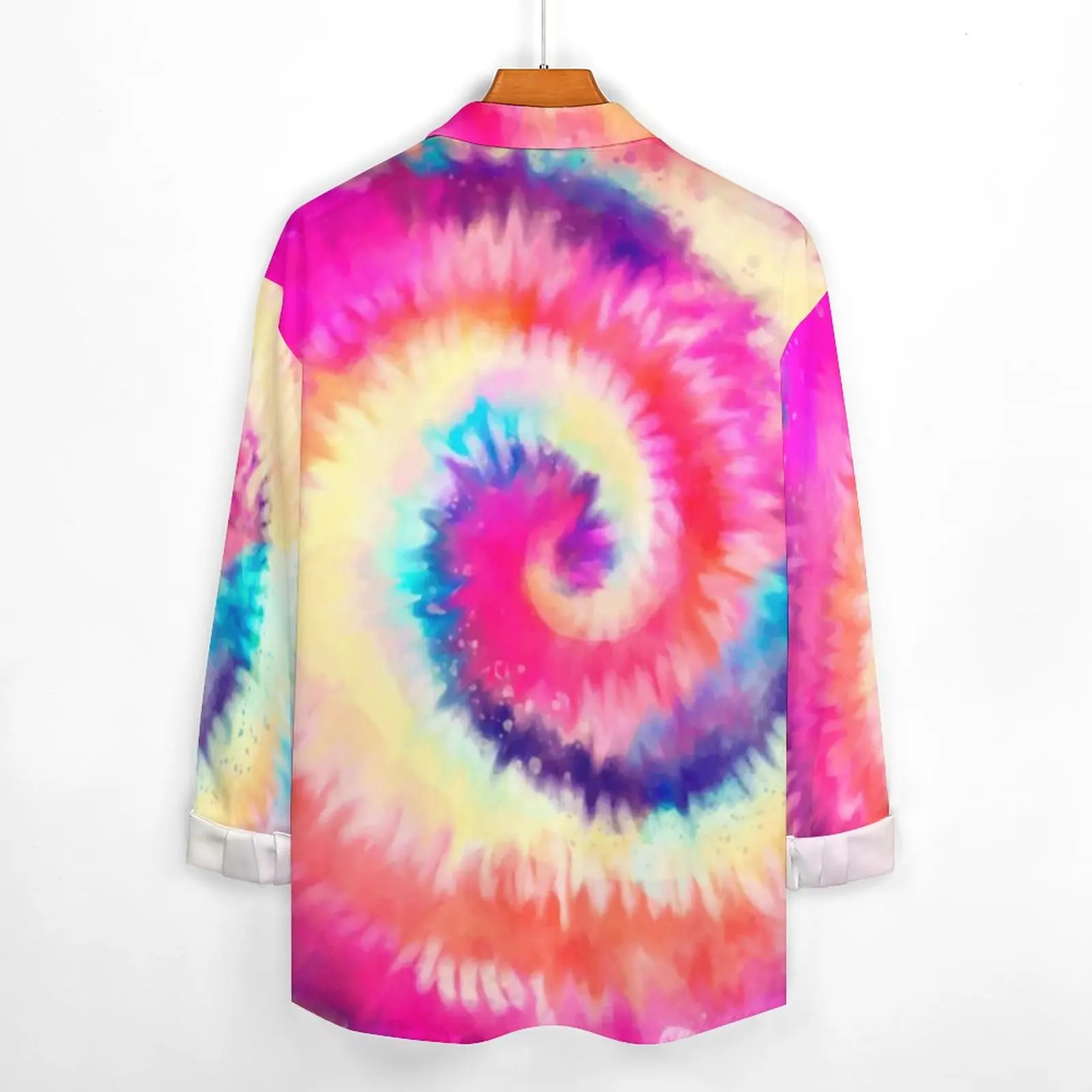 Рубашка с эффектом омбре Повседневная Блузка радужным завитком розового и