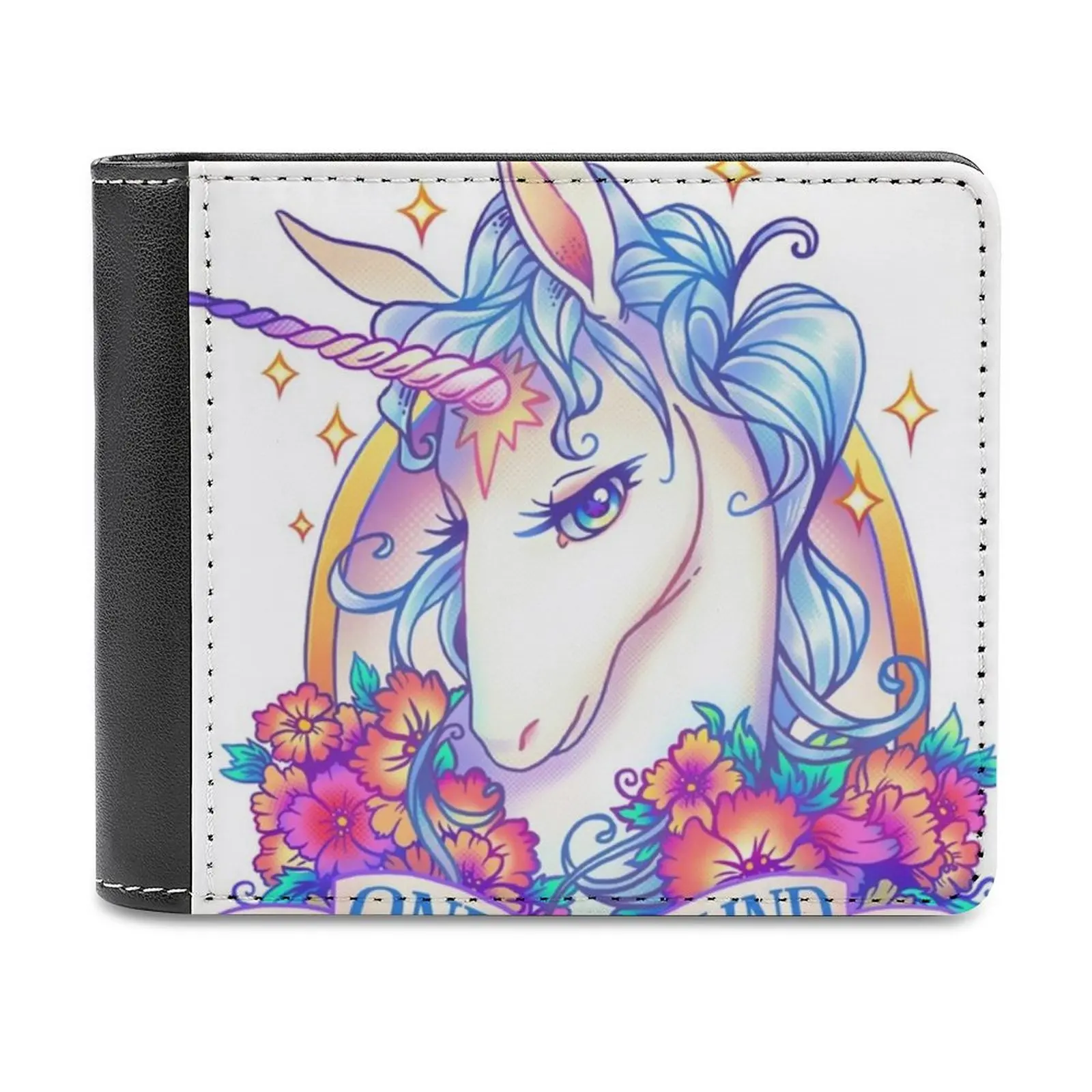 

One Of A Kind Creature Men Wallet Pu Leather Short Male Purses Credit Card Wallet For Men Money Bag Unicorn The Last Unicorn