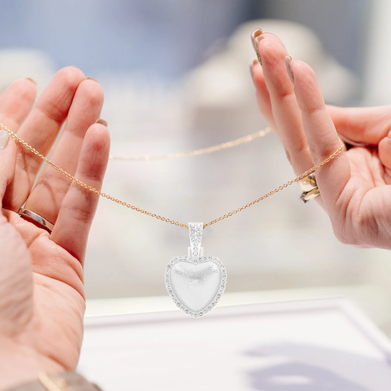 

12 Set Jewelry Making Accessory Rhinestone Bezel Pendant Trays Frame Pendants Blank Bracelet Glass Heart Shape