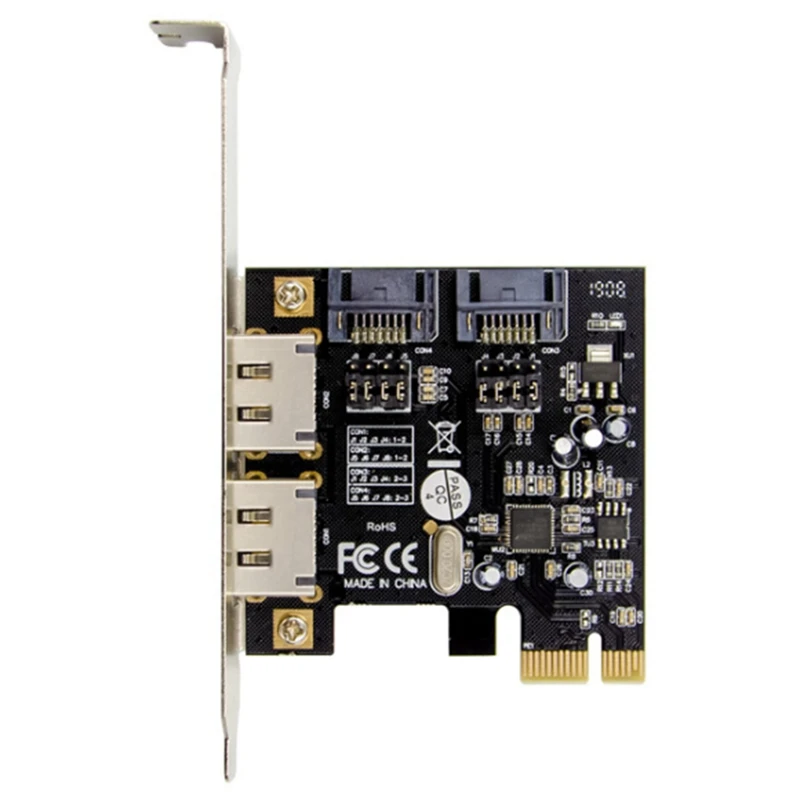 

PCI-E X1 ASM1061 SATA 3.0 Expansion Card 2-Channel SATA 6G Hard Drive Conversion Card