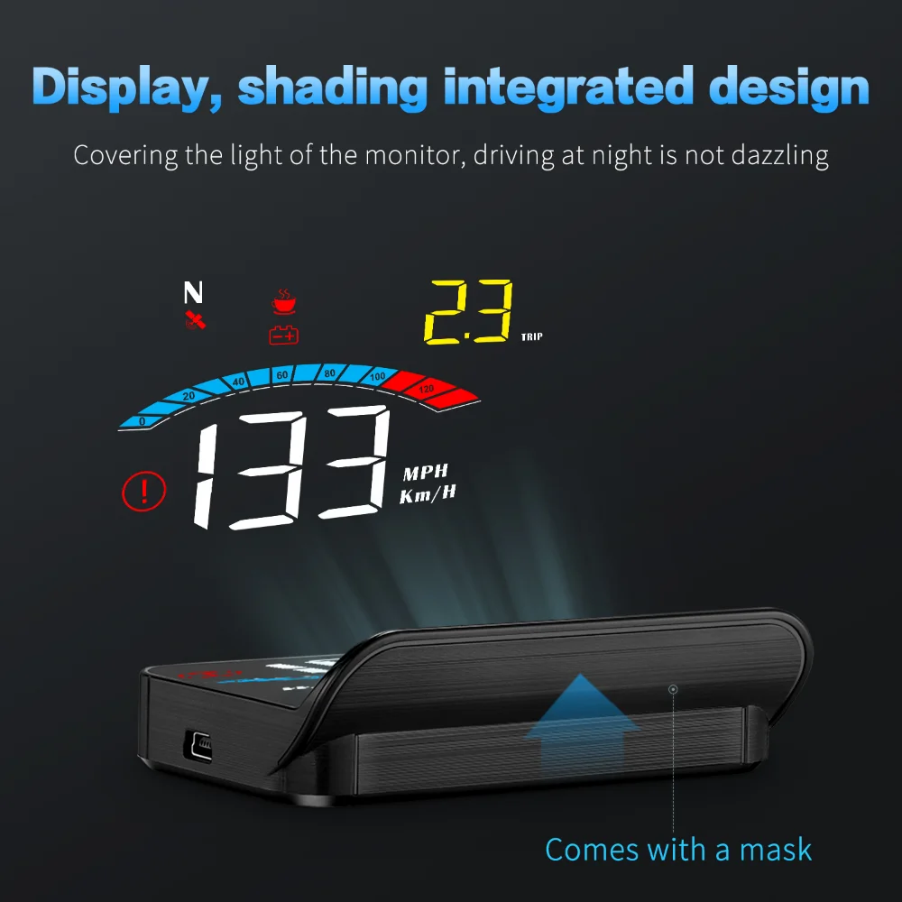 

M16 GPS Speedometer Head Up Display HUD Digital Gauge Overspeed Alarm Altitude Driving Fatigue Windshield Projector For All Cars