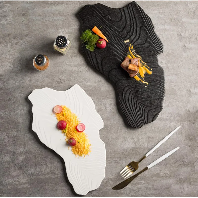 

Современные керамические обеденные тарелки неправильной формы, дизайн, восстанавливающий, креативный, зеркальный, для гостиной, фруктовый диск, ретро, кухонные столовые приборы