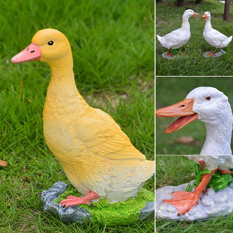 

Duck Resin Garden Statue Super Cute Sculpture Outdoor Yard Decoration Pond Lawn Ornament nerg